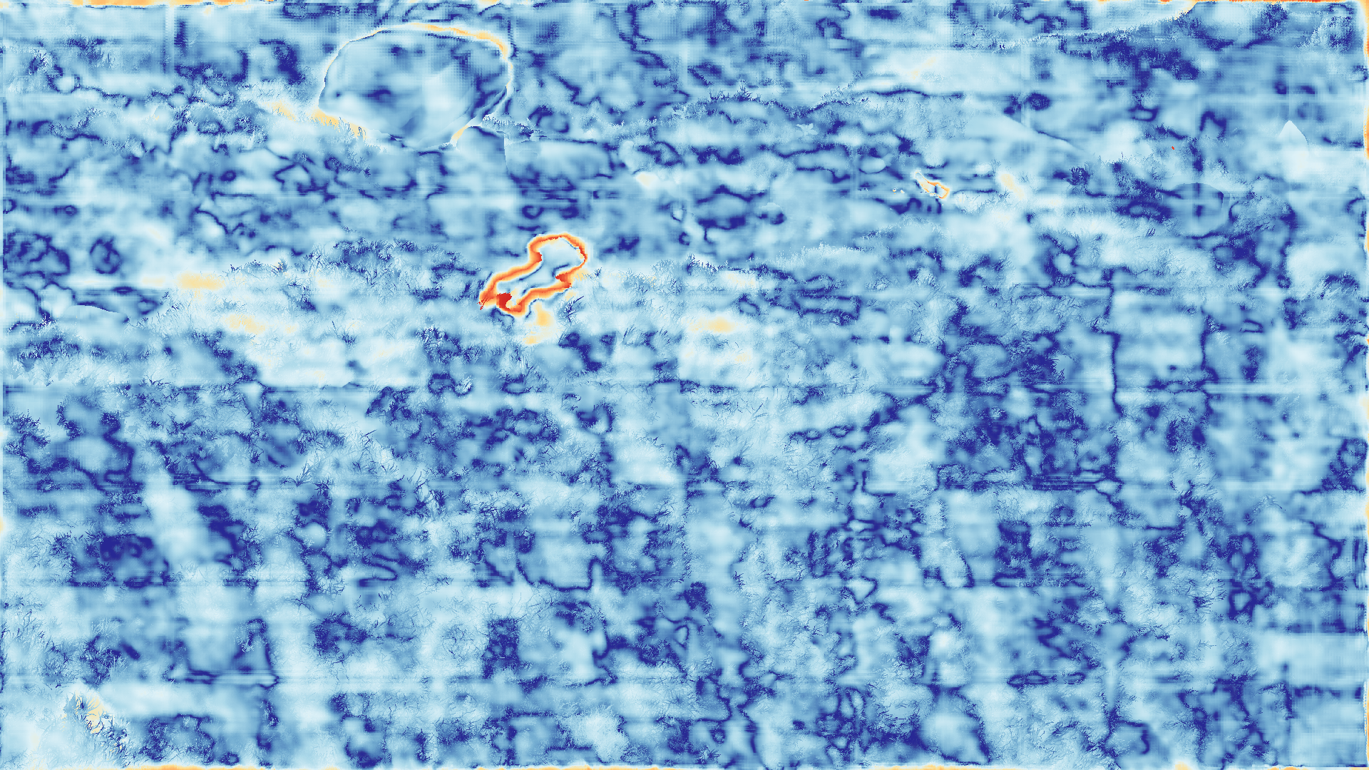 grayscale visualization of optical flow error