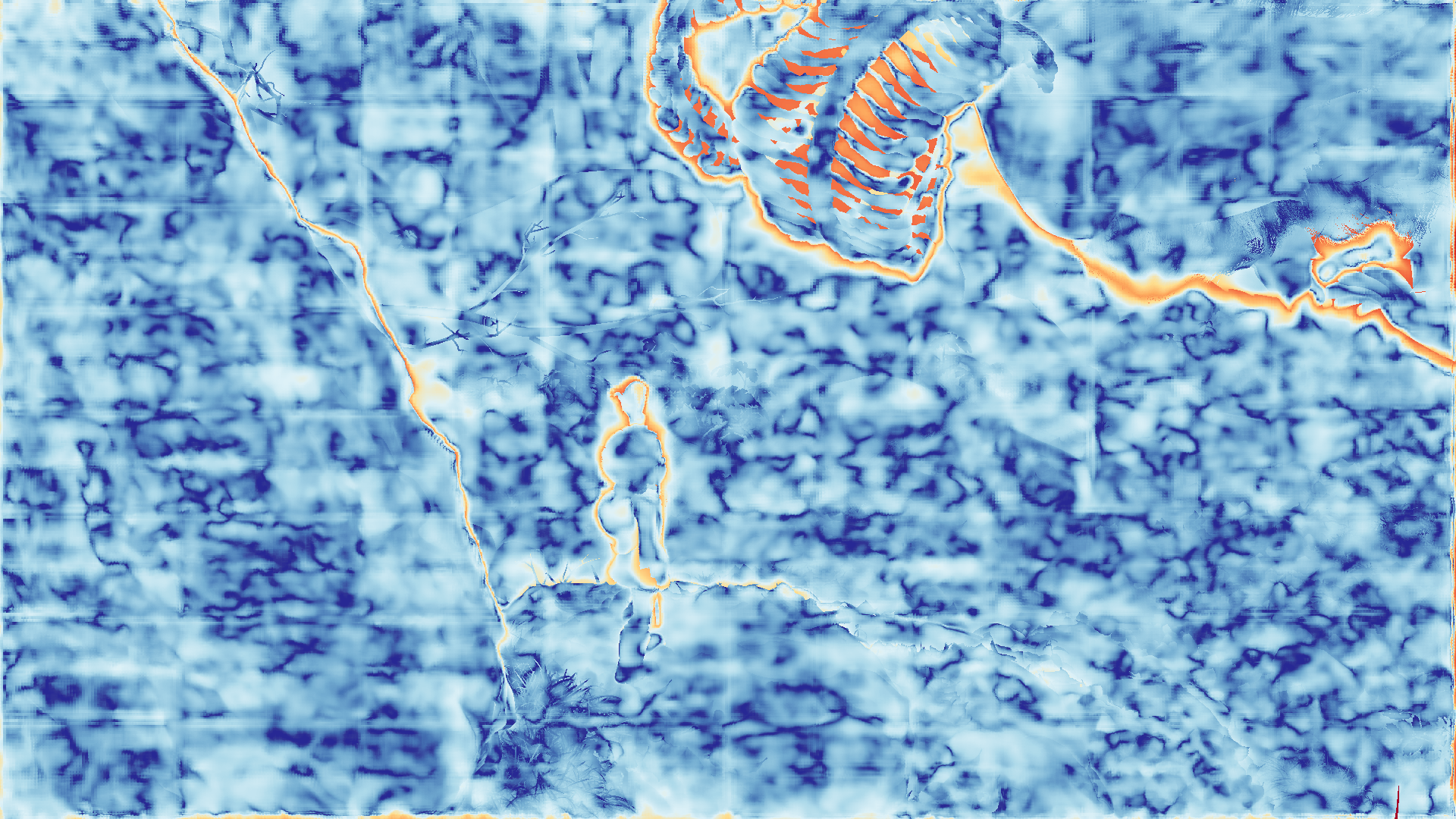 grayscale visualization of optical flow error