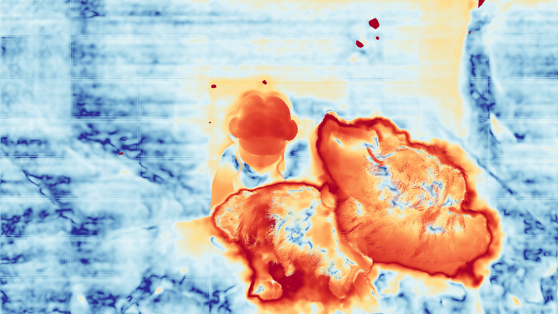 grayscale visualization of optical flow error