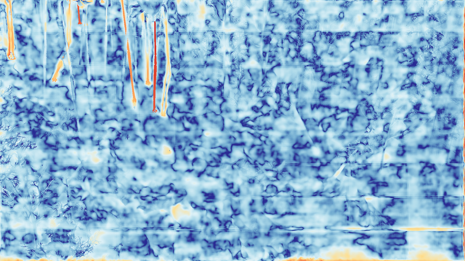 grayscale visualization of optical flow error