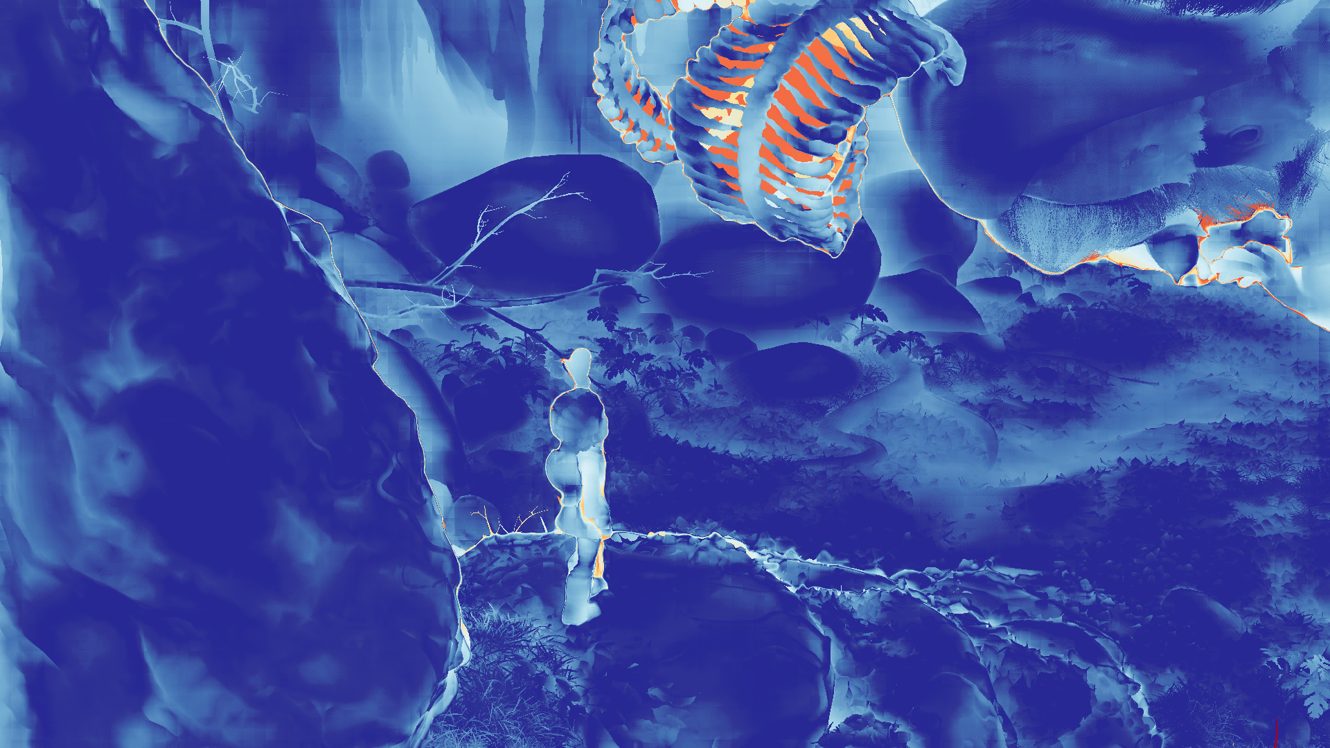 grayscale visualization of optical flow error