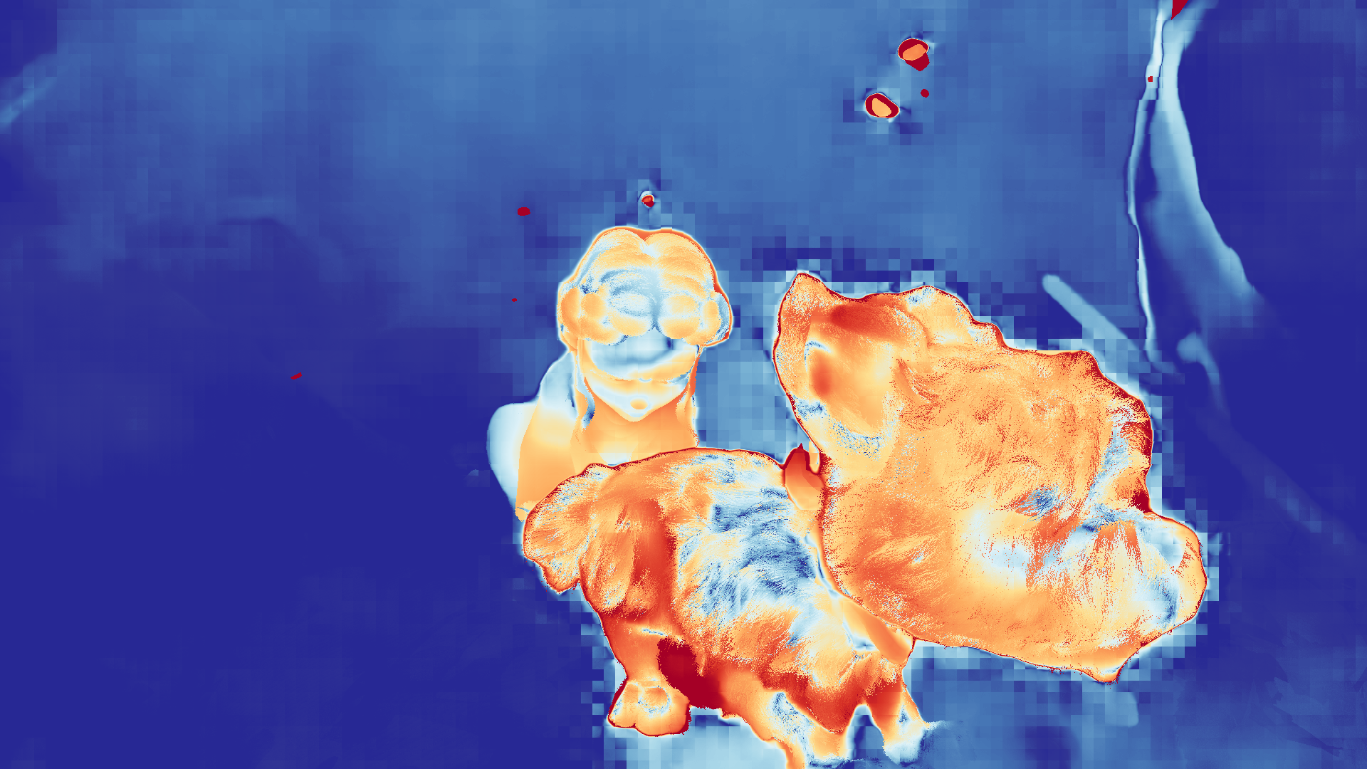 grayscale visualization of optical flow error