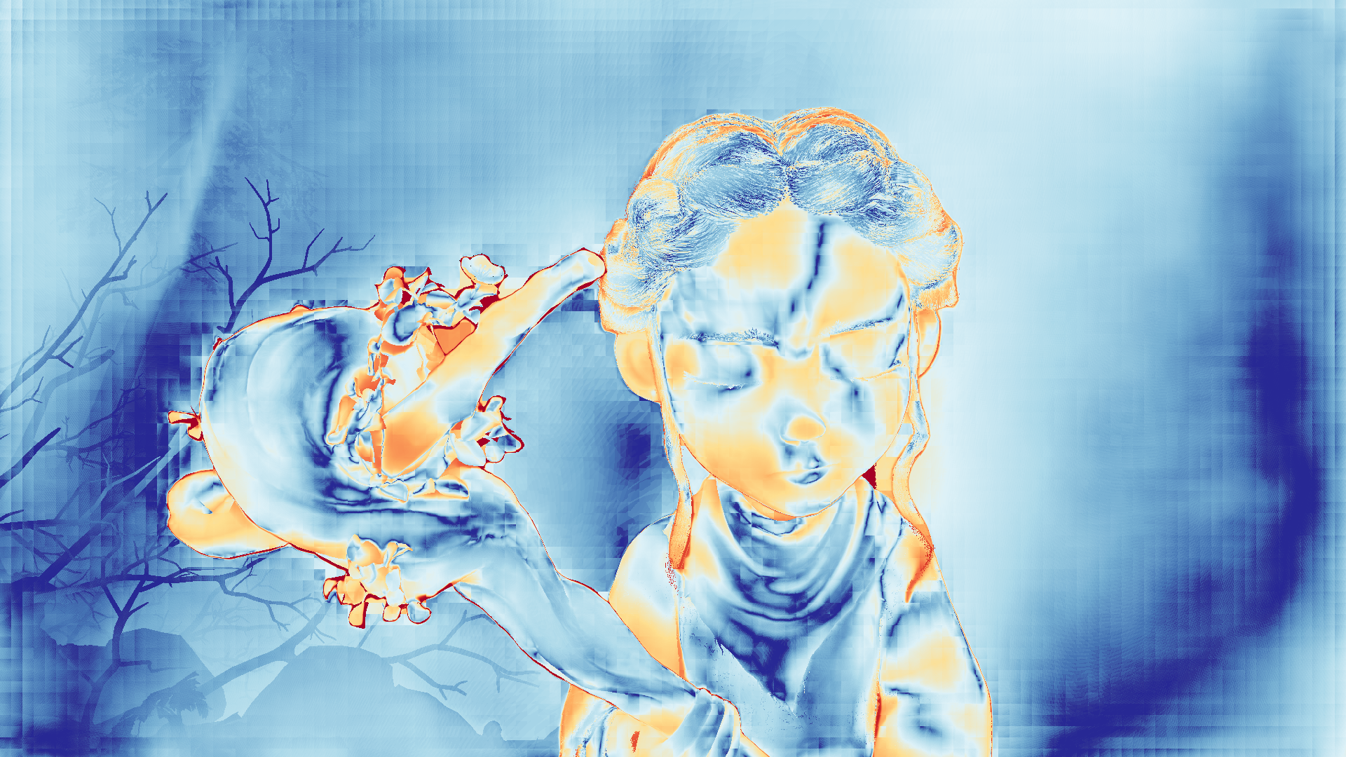 grayscale visualization of optical flow error