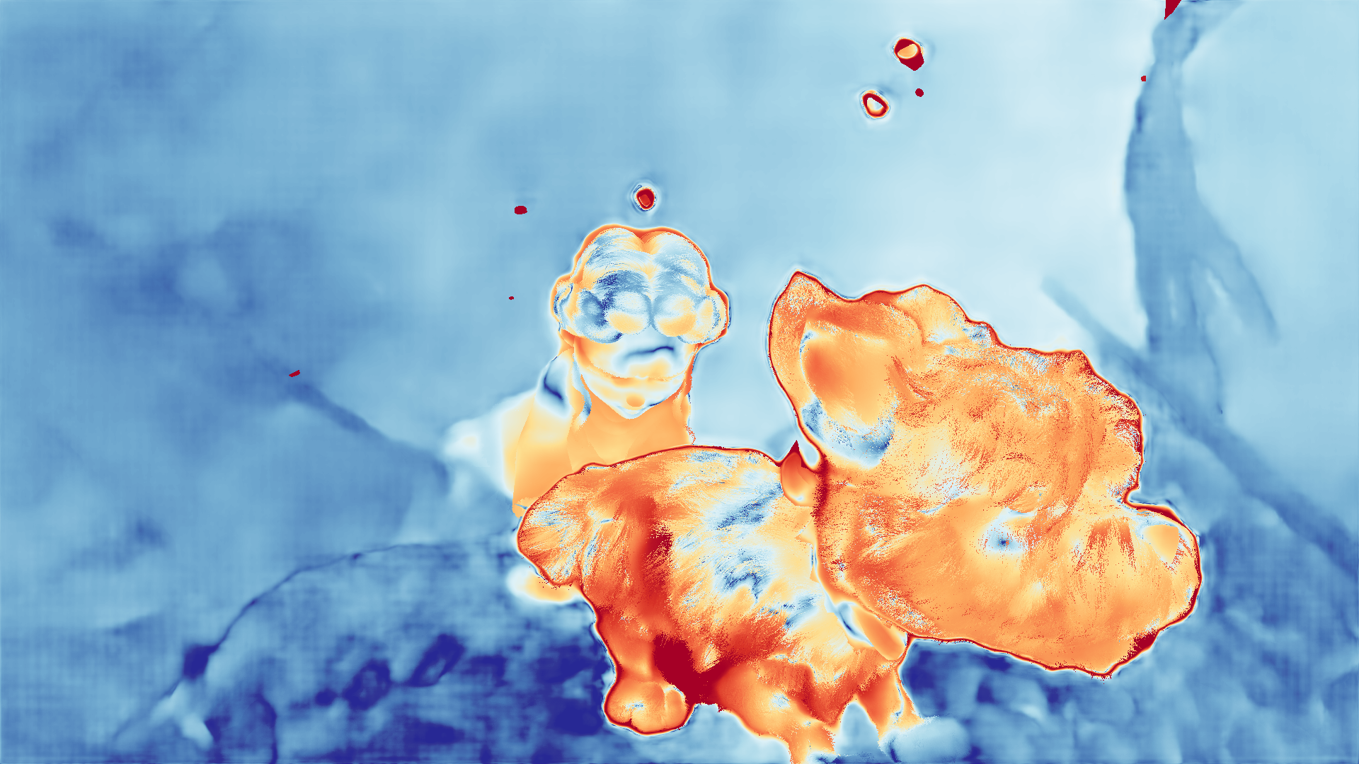 grayscale visualization of optical flow error