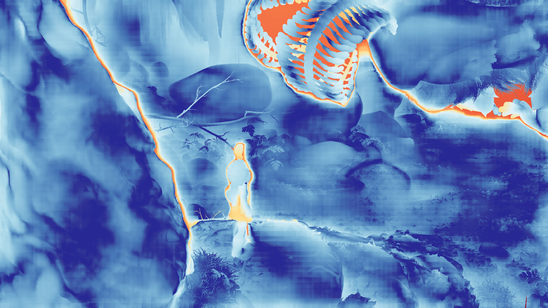 grayscale visualization of optical flow error