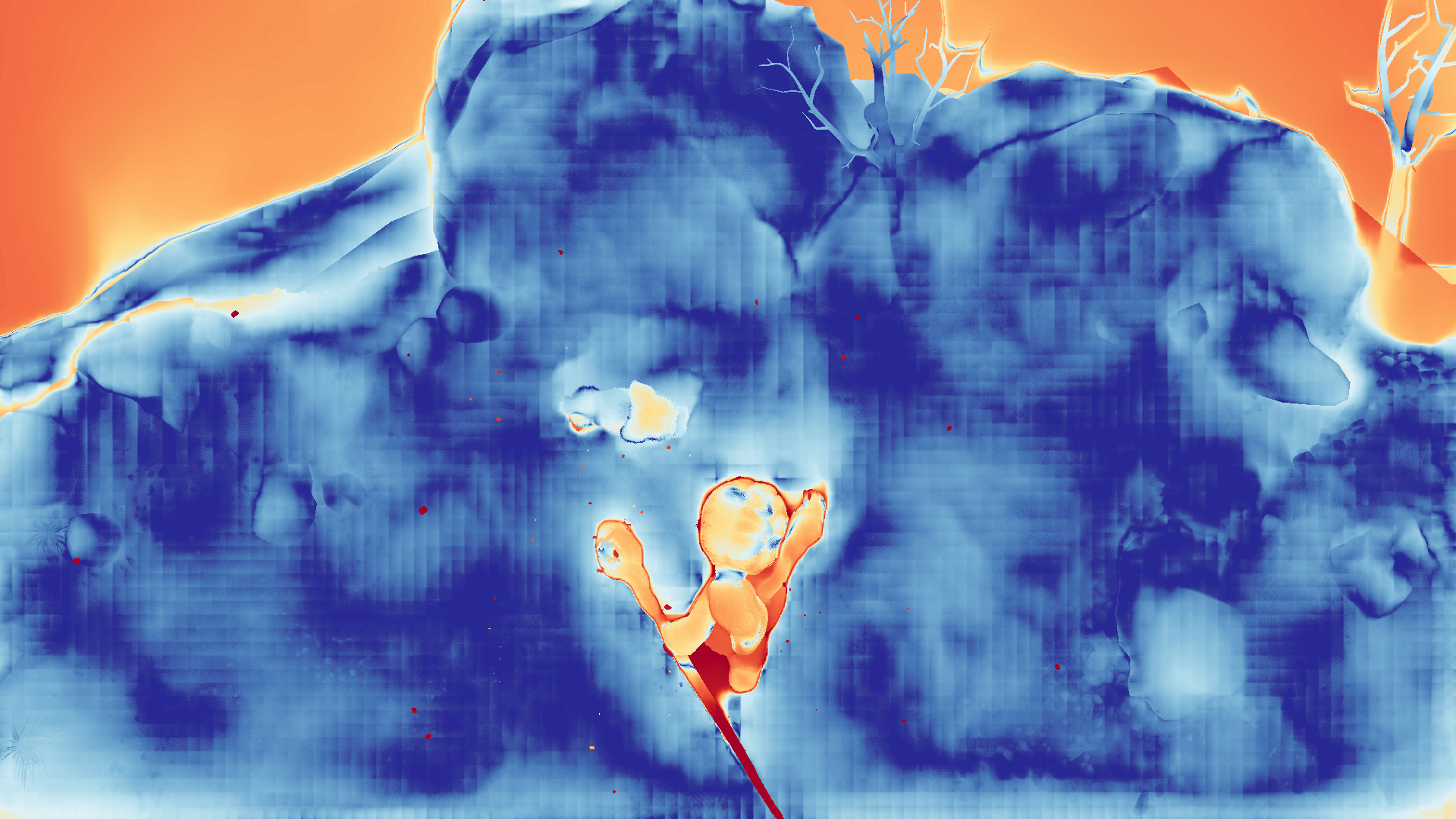 grayscale visualization of optical flow error