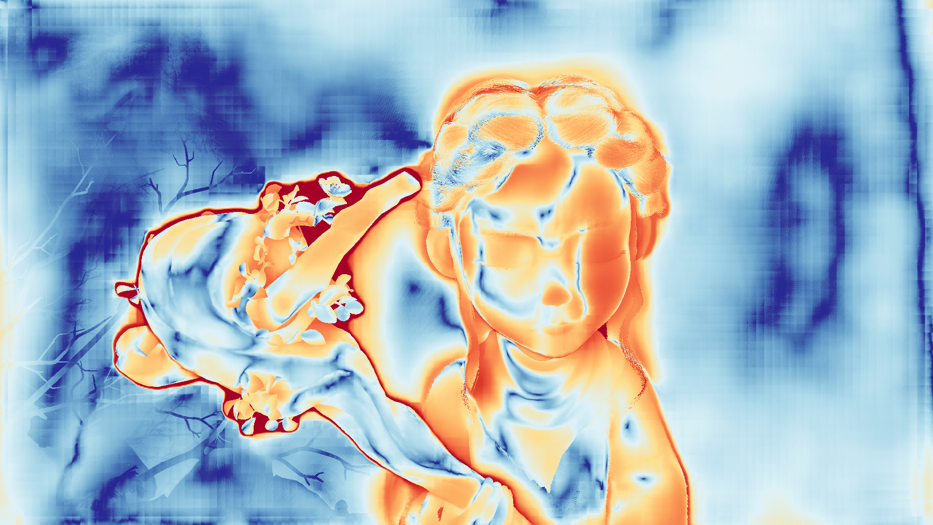 grayscale visualization of optical flow error