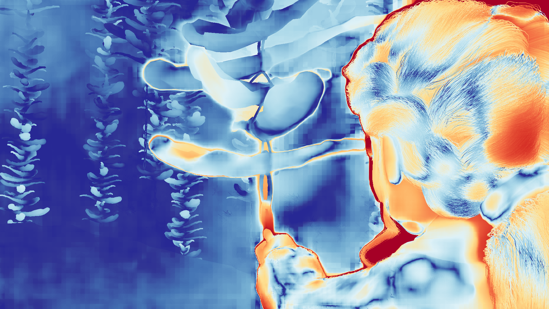 grayscale visualization of optical flow error