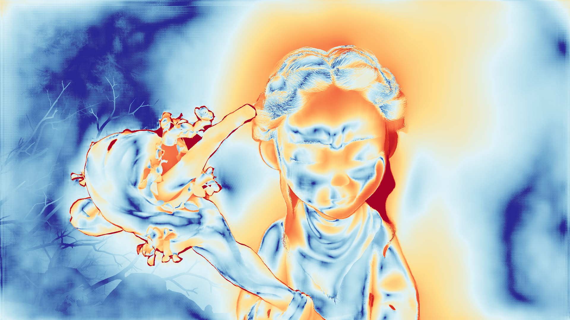 grayscale visualization of optical flow error