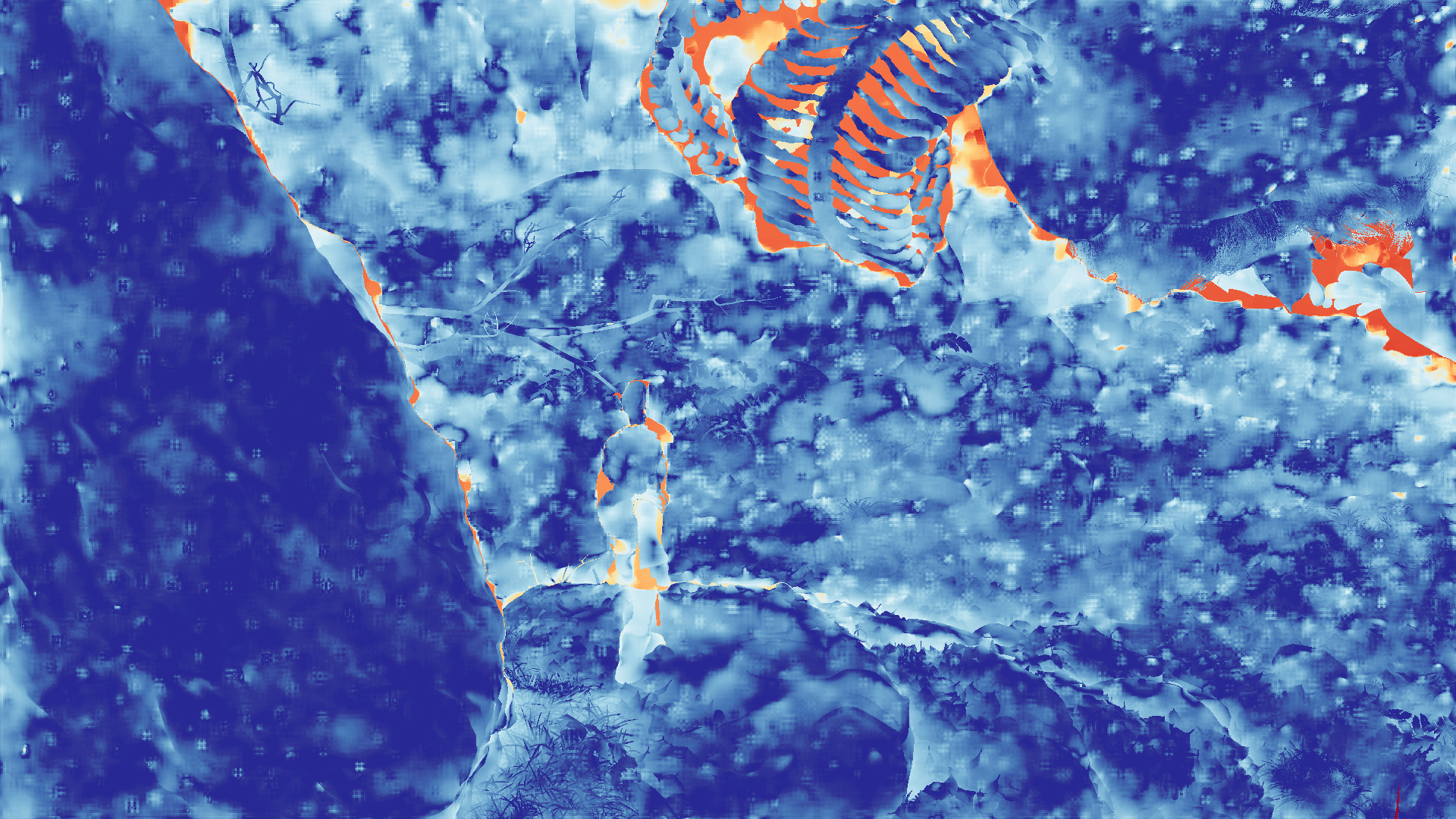 grayscale visualization of optical flow error