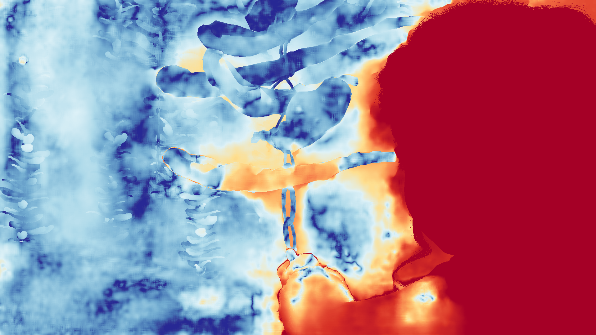 grayscale visualization of optical flow error