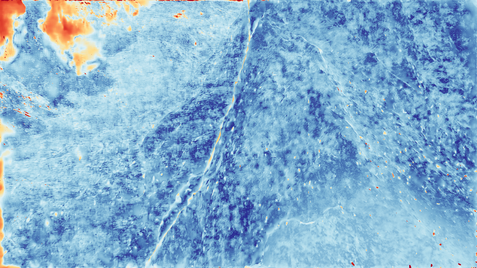 grayscale visualization of optical flow error