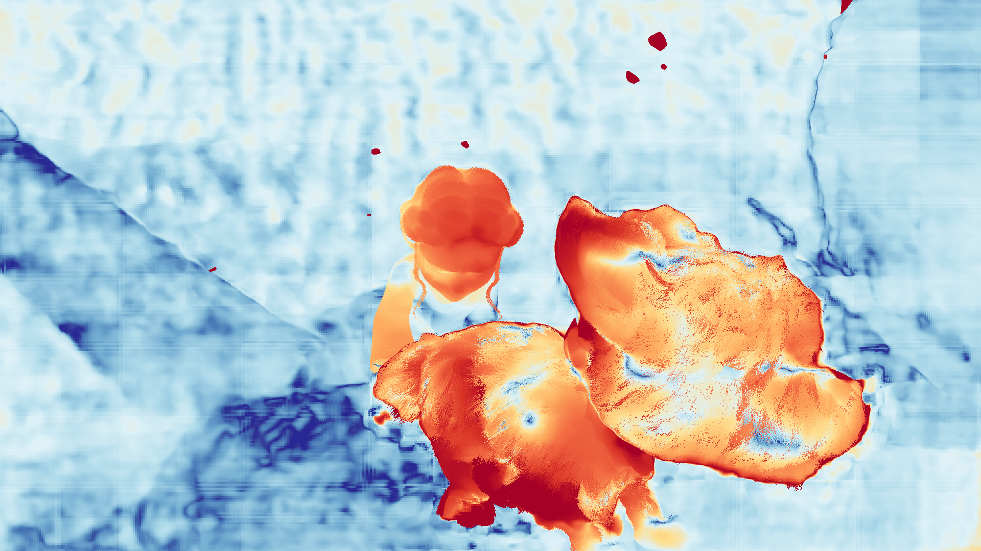 grayscale visualization of optical flow error