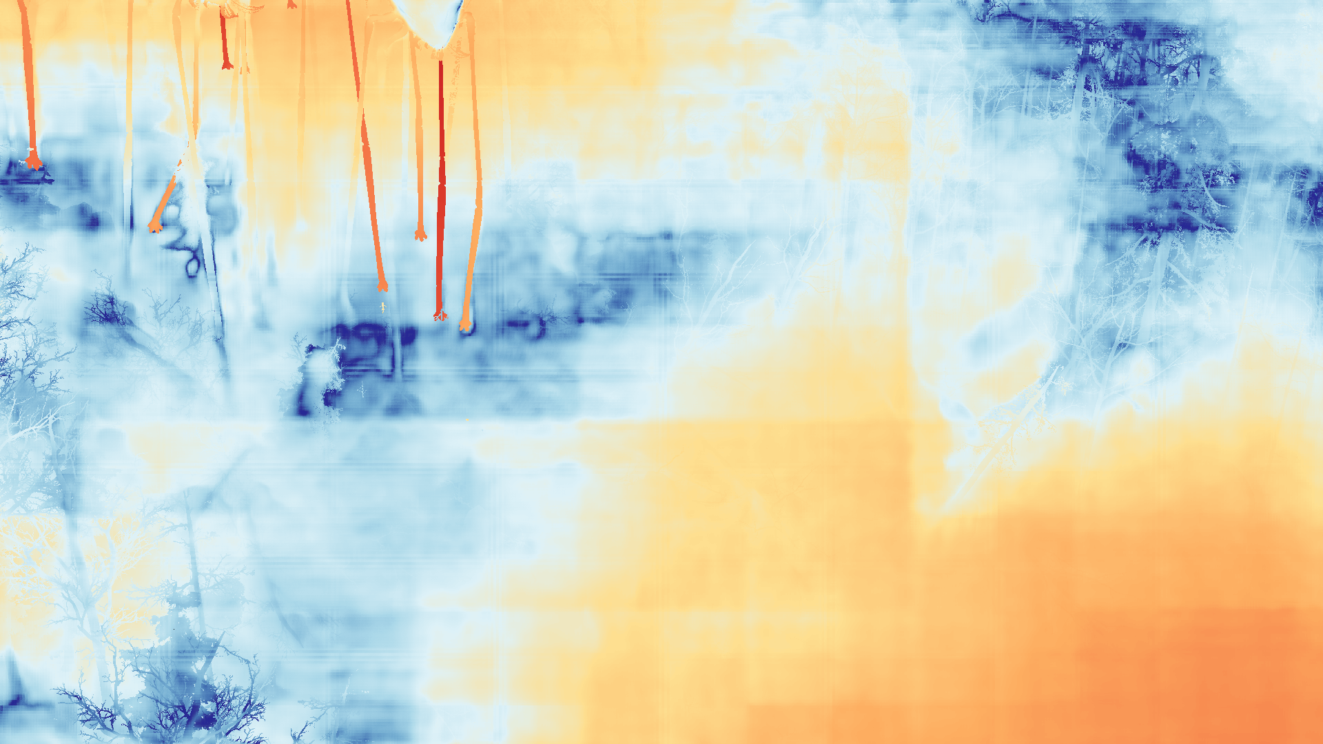 grayscale visualization of optical flow error