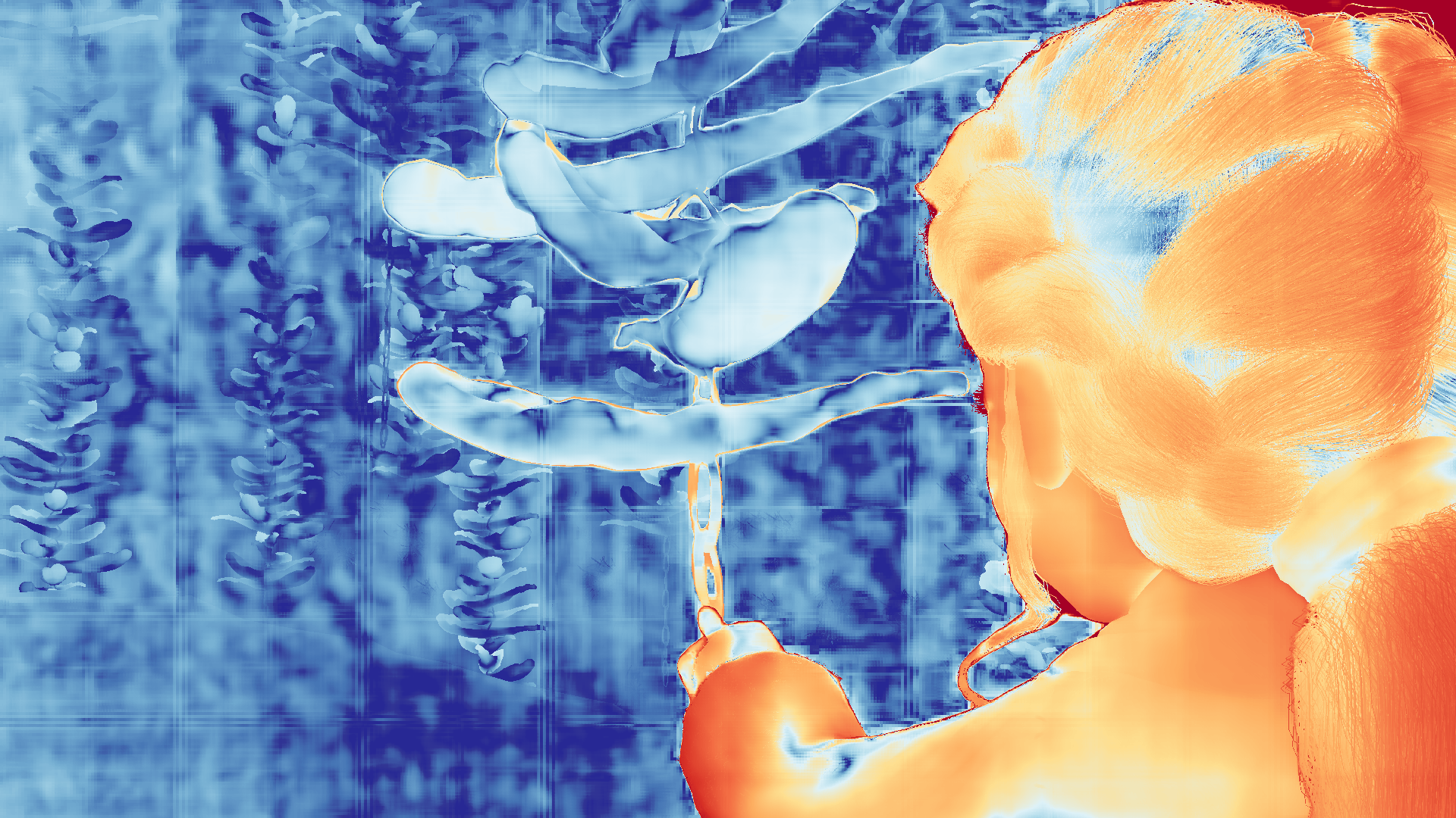 grayscale visualization of optical flow error