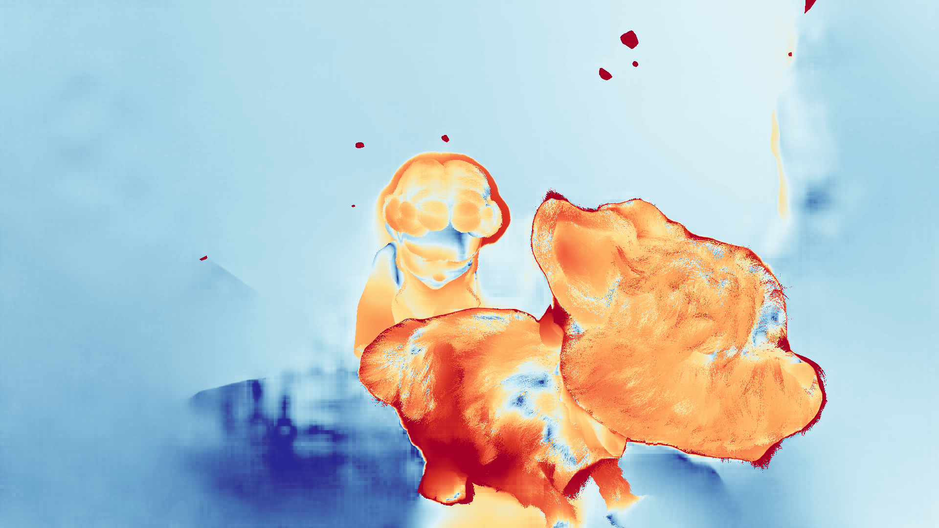 grayscale visualization of optical flow error