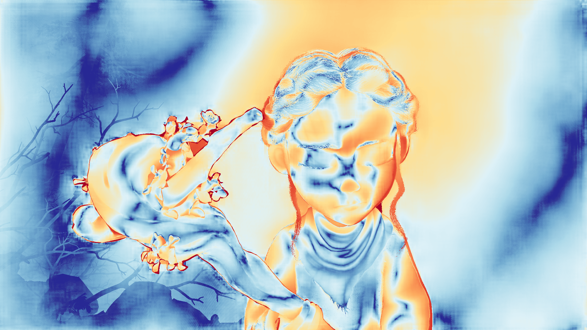 grayscale visualization of optical flow error