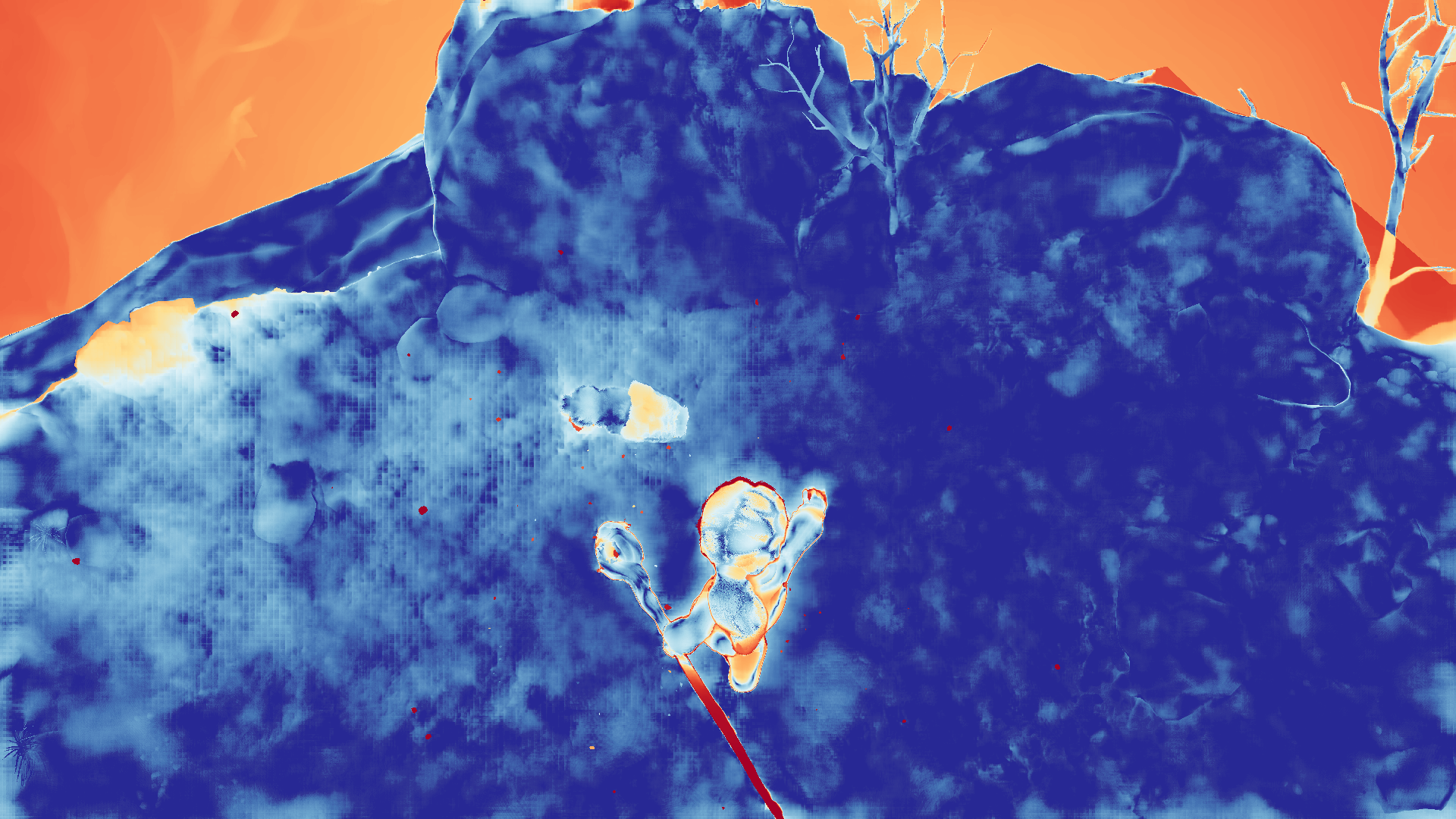 grayscale visualization of optical flow error