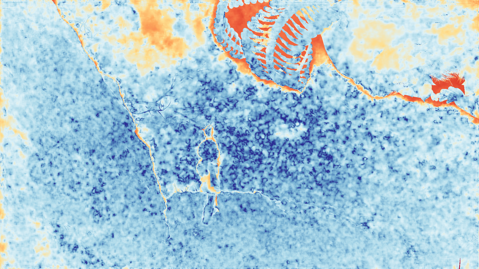 grayscale visualization of optical flow error