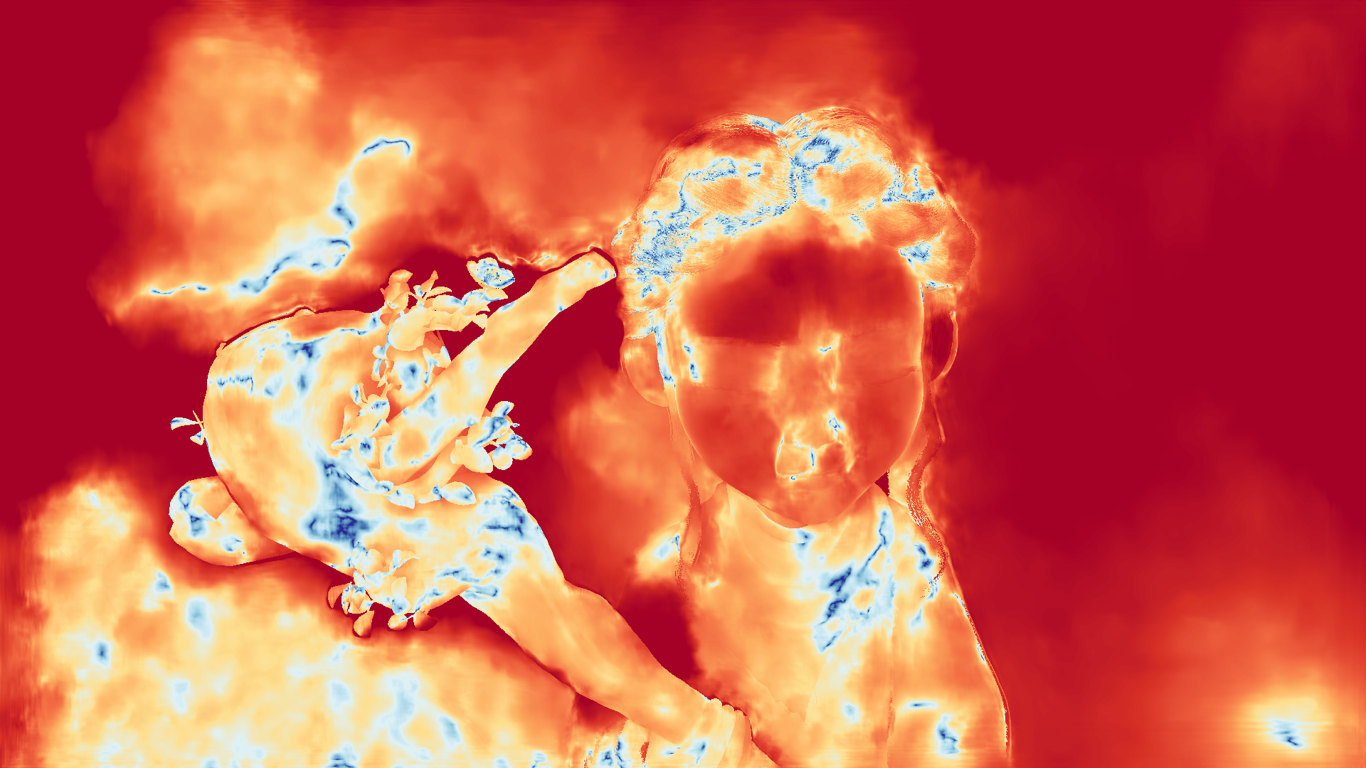 grayscale visualization of optical flow error