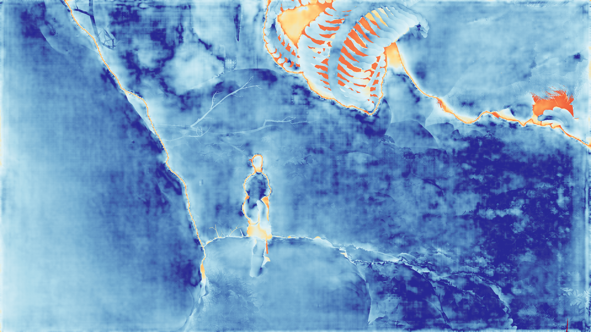 grayscale visualization of optical flow error