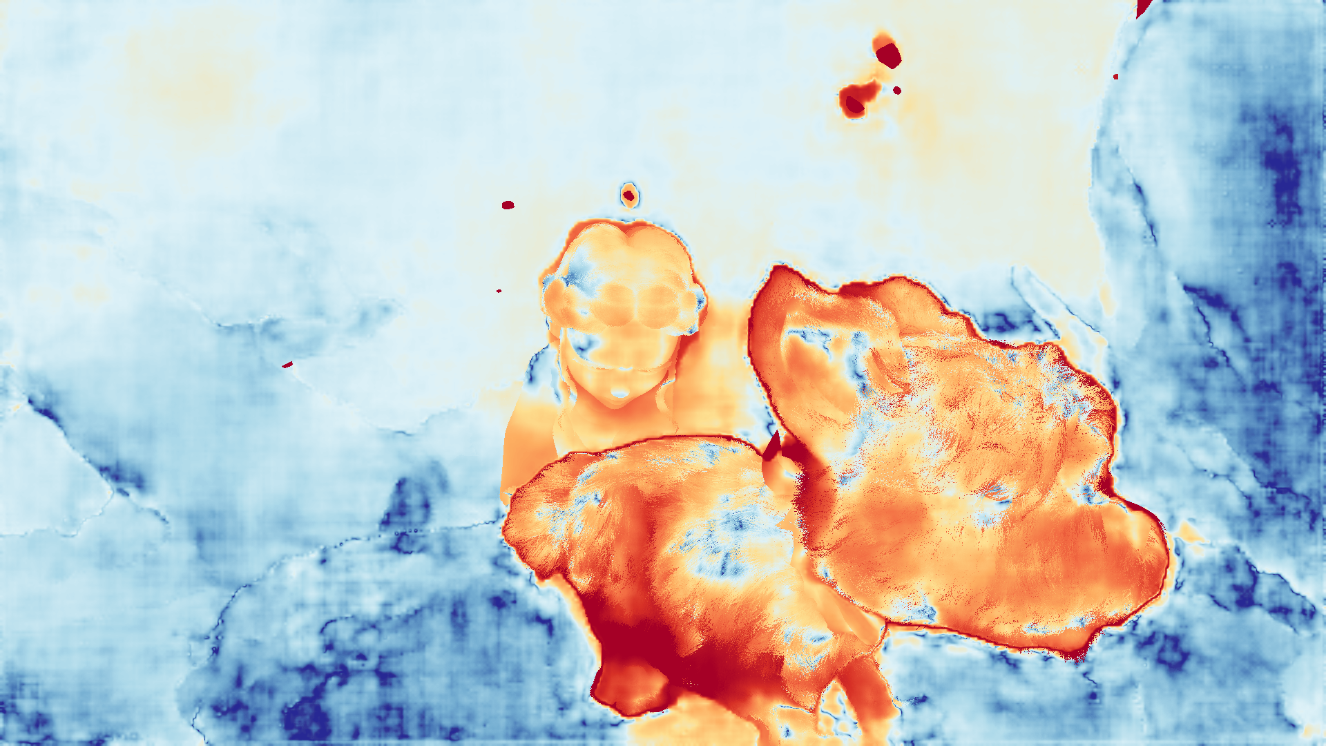 grayscale visualization of optical flow error