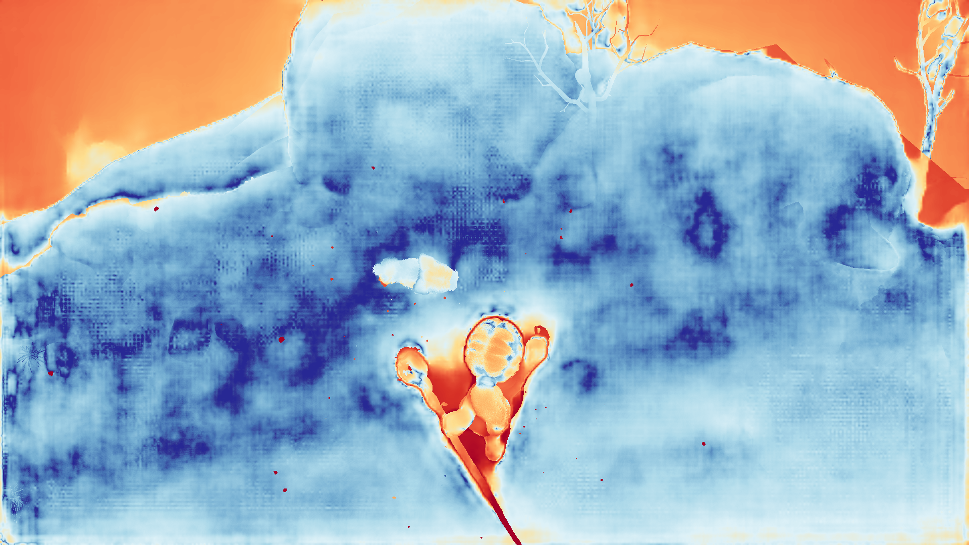 grayscale visualization of optical flow error