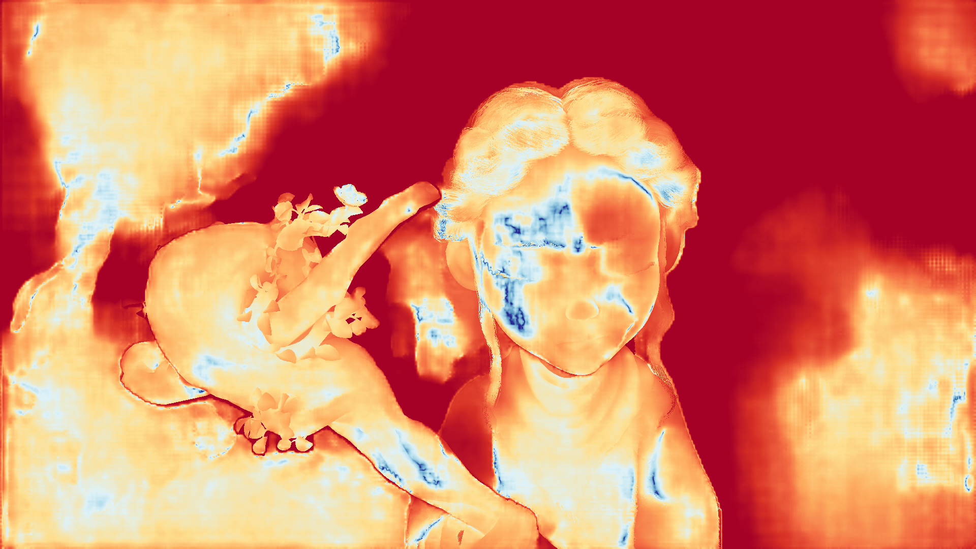 grayscale visualization of optical flow error