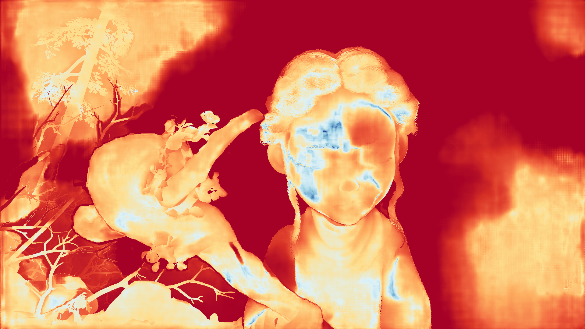 grayscale visualization of optical flow error