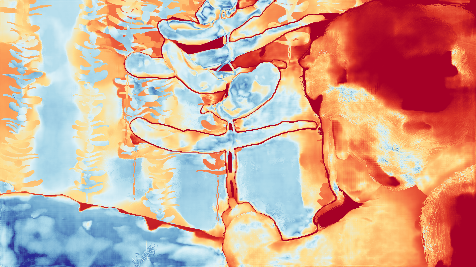 grayscale visualization of optical flow error