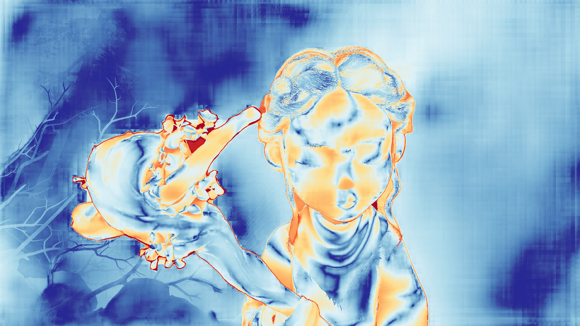 grayscale visualization of optical flow error