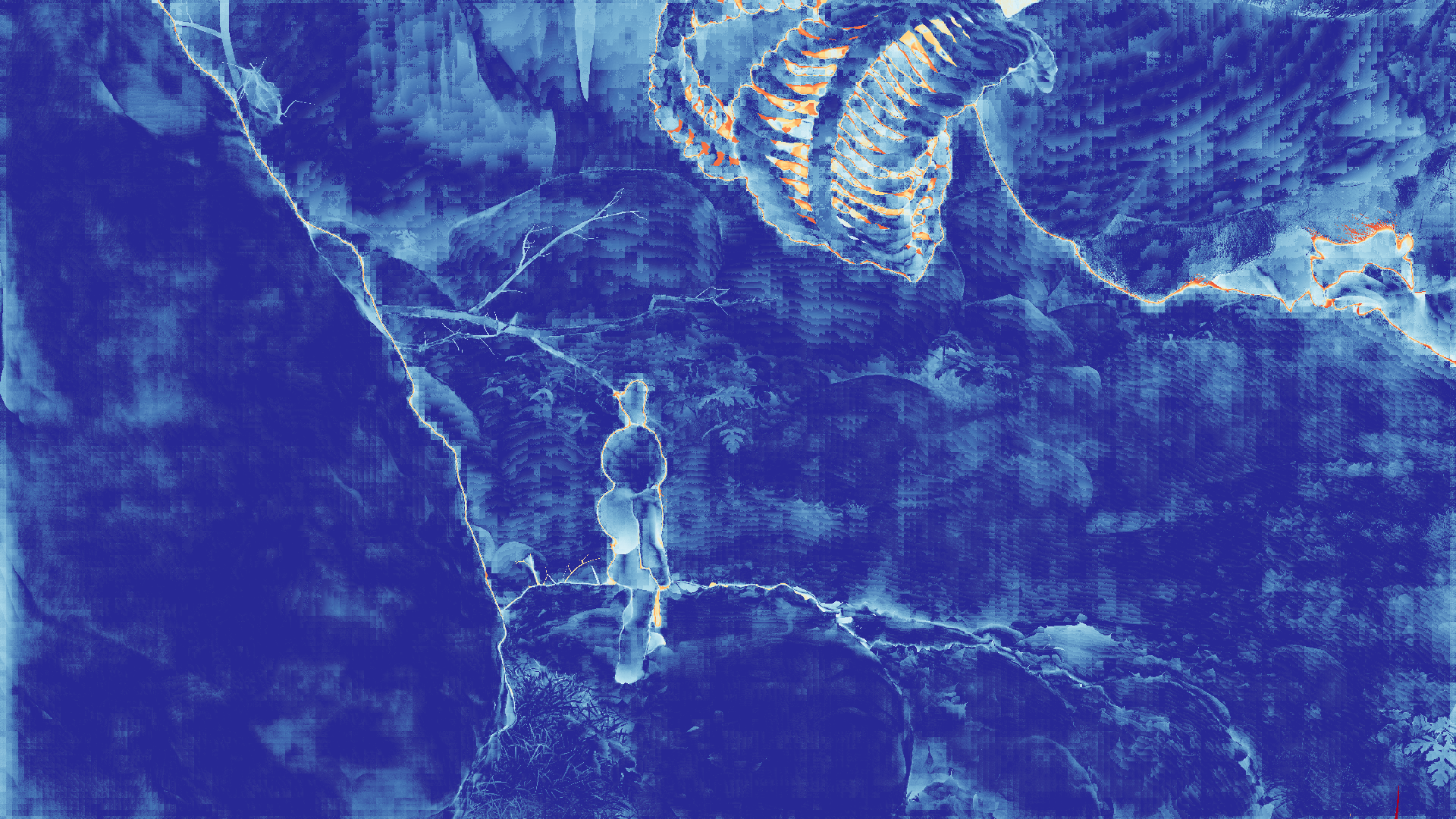 grayscale visualization of optical flow error