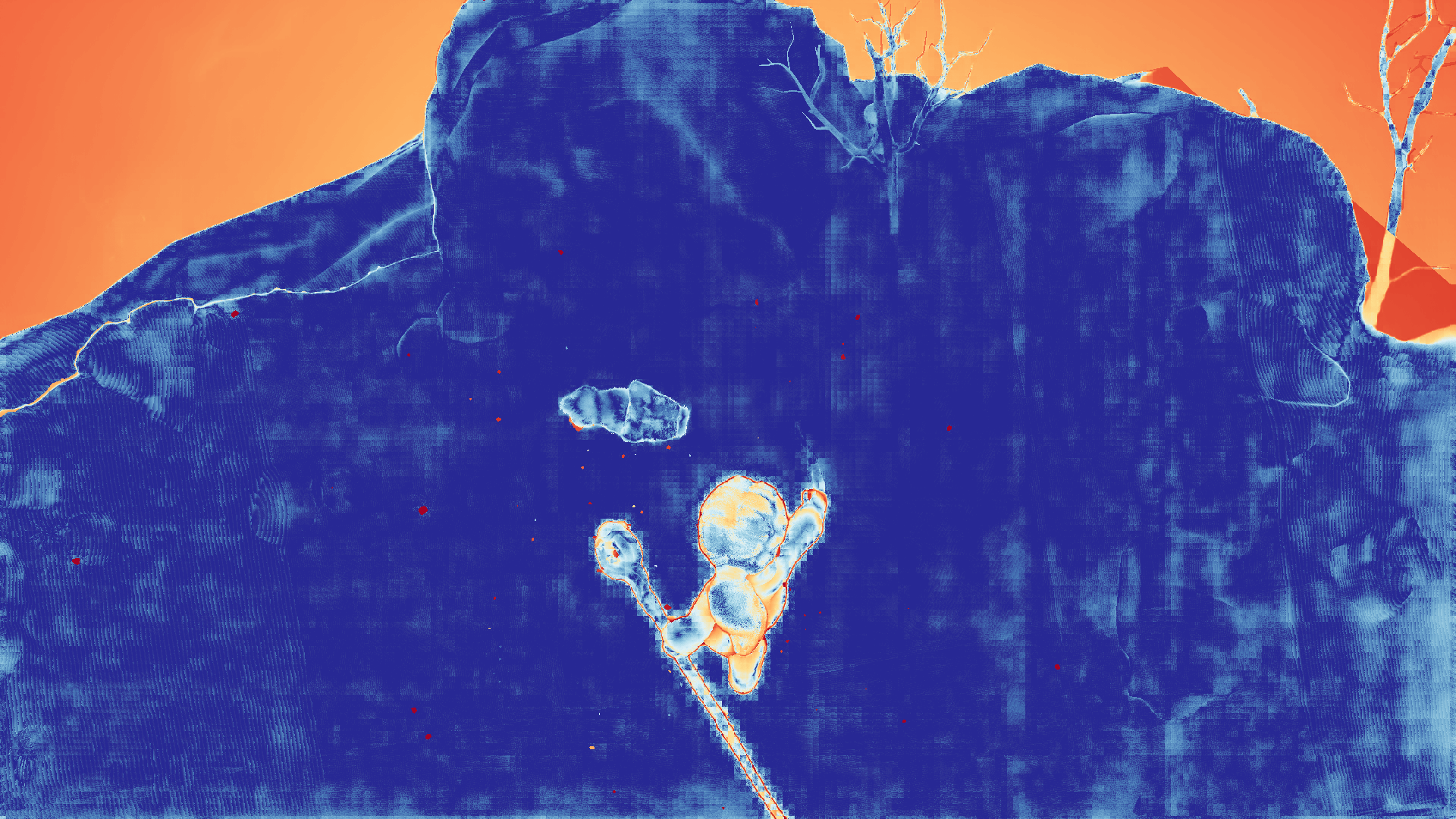 grayscale visualization of optical flow error