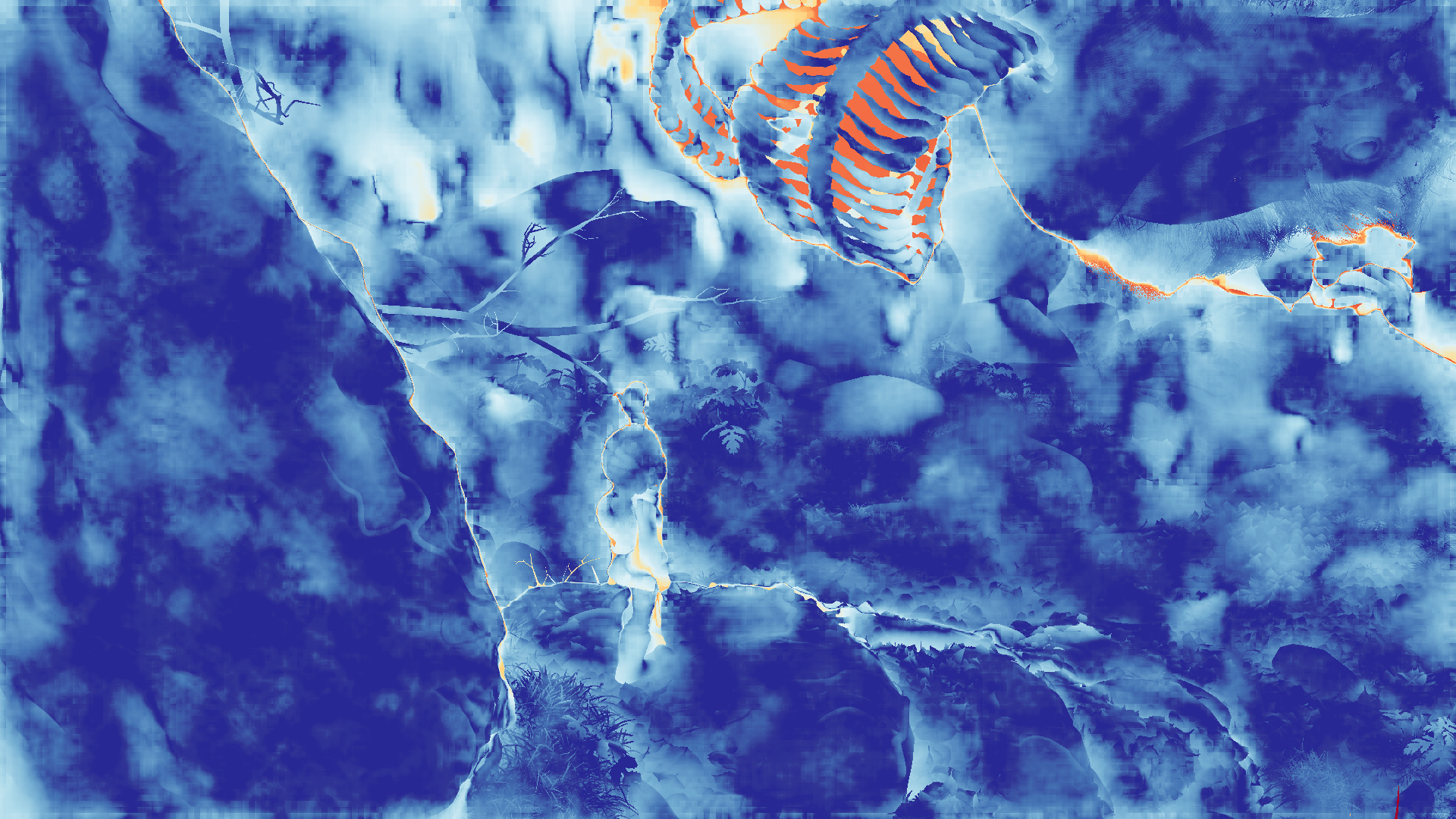 grayscale visualization of optical flow error