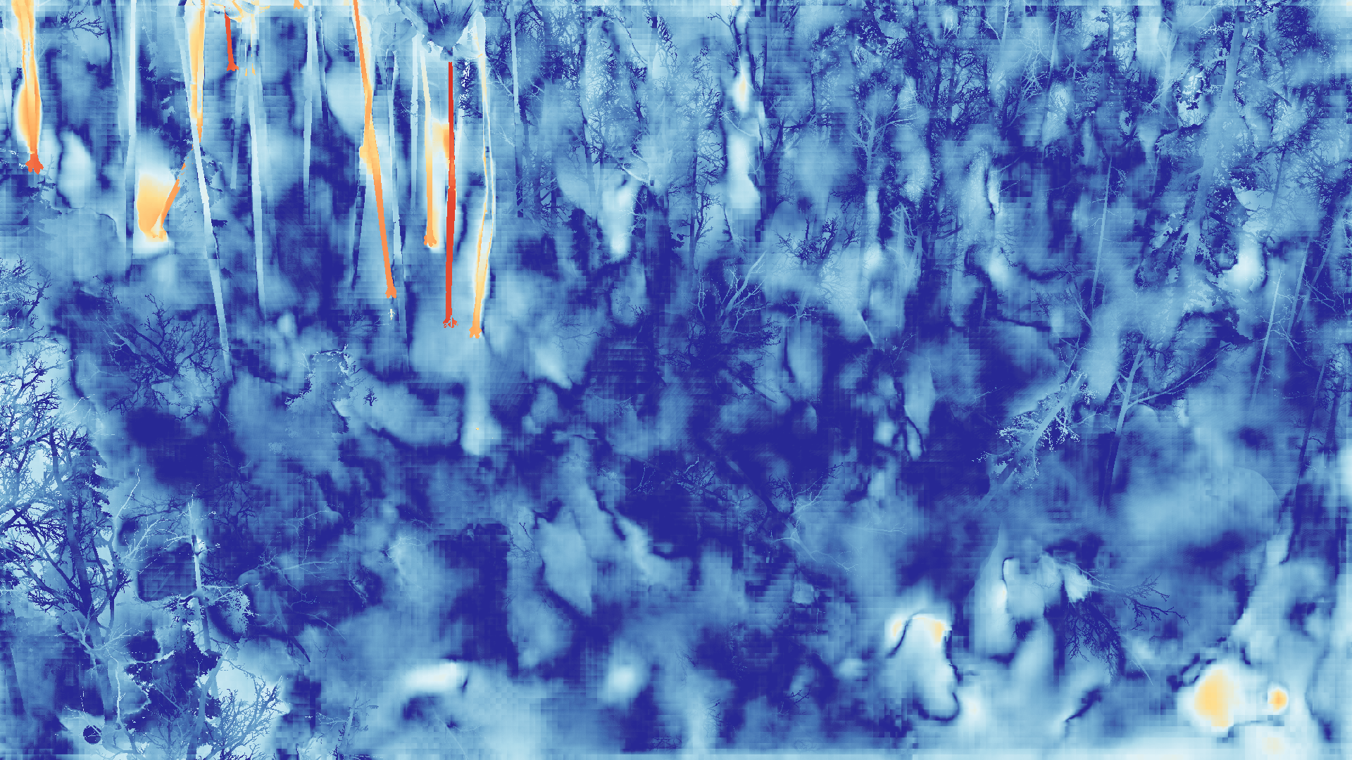 grayscale visualization of optical flow error