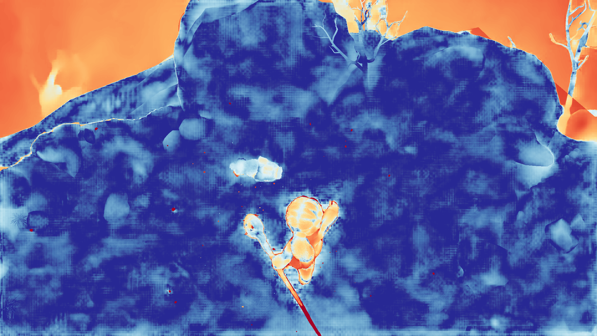 grayscale visualization of optical flow error