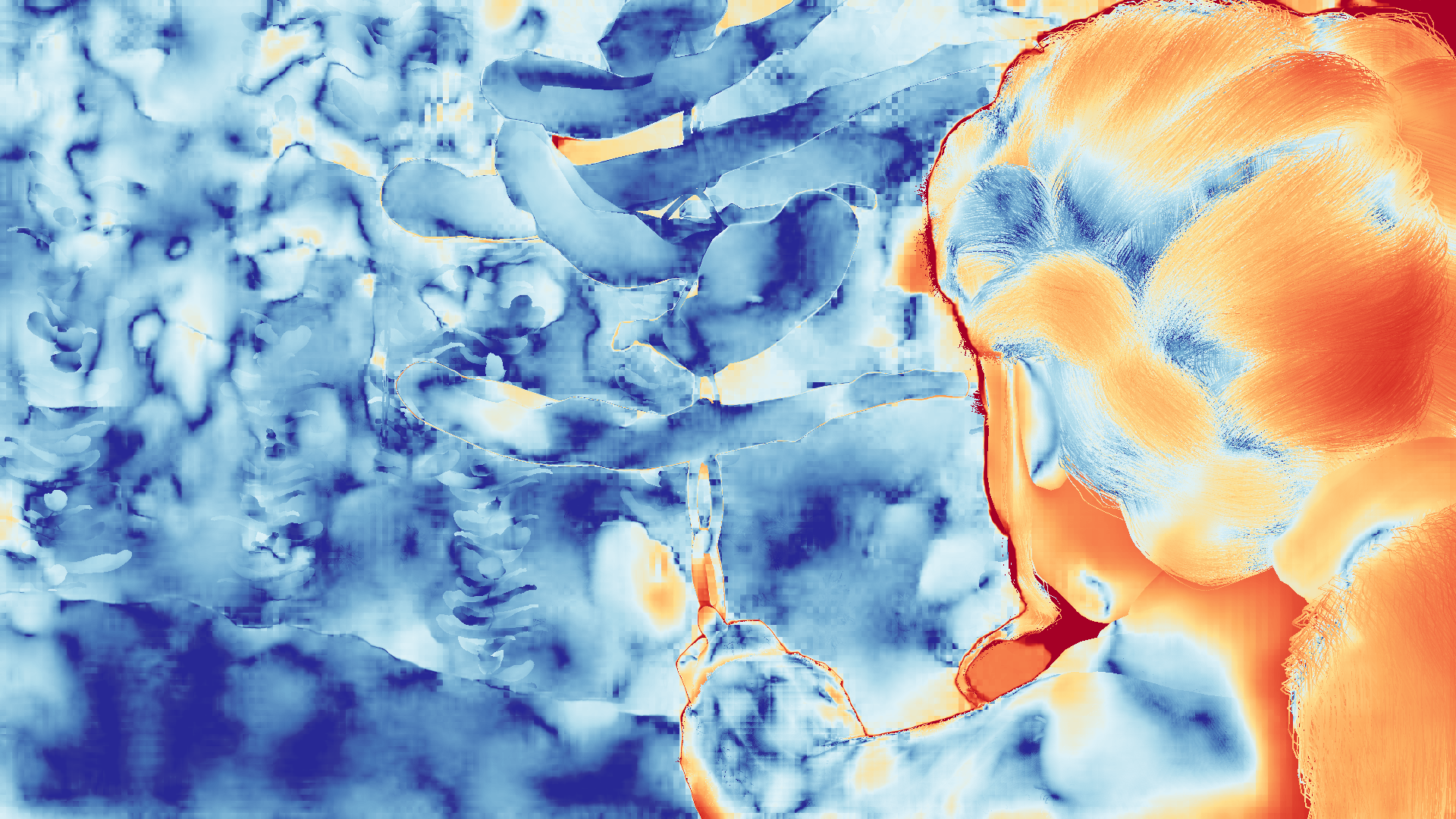 grayscale visualization of optical flow error