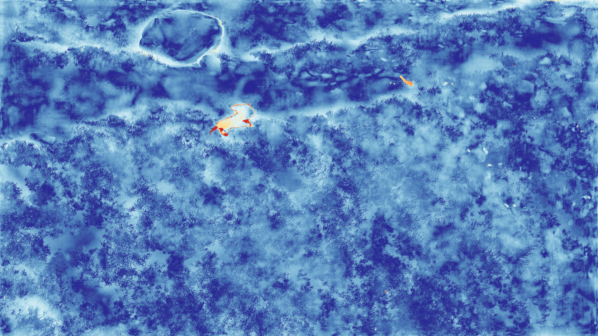 grayscale visualization of optical flow error