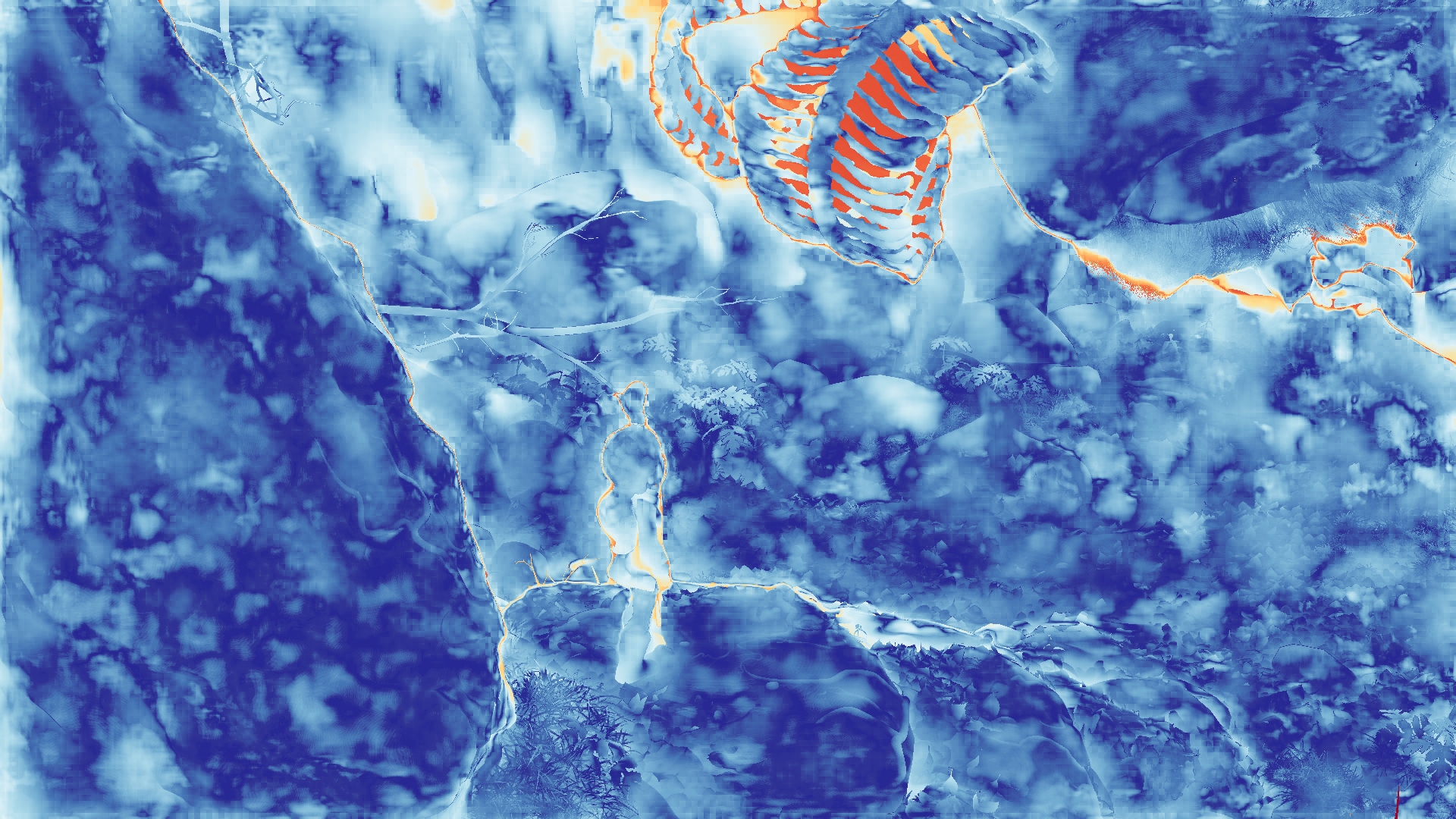 grayscale visualization of optical flow error