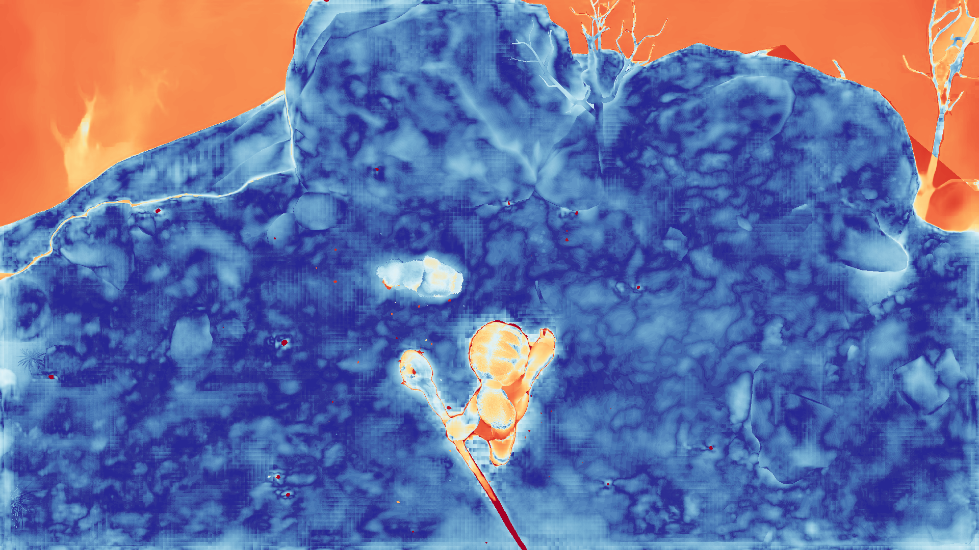 grayscale visualization of optical flow error