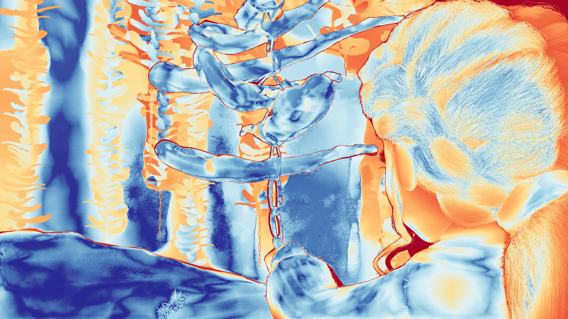grayscale visualization of optical flow error