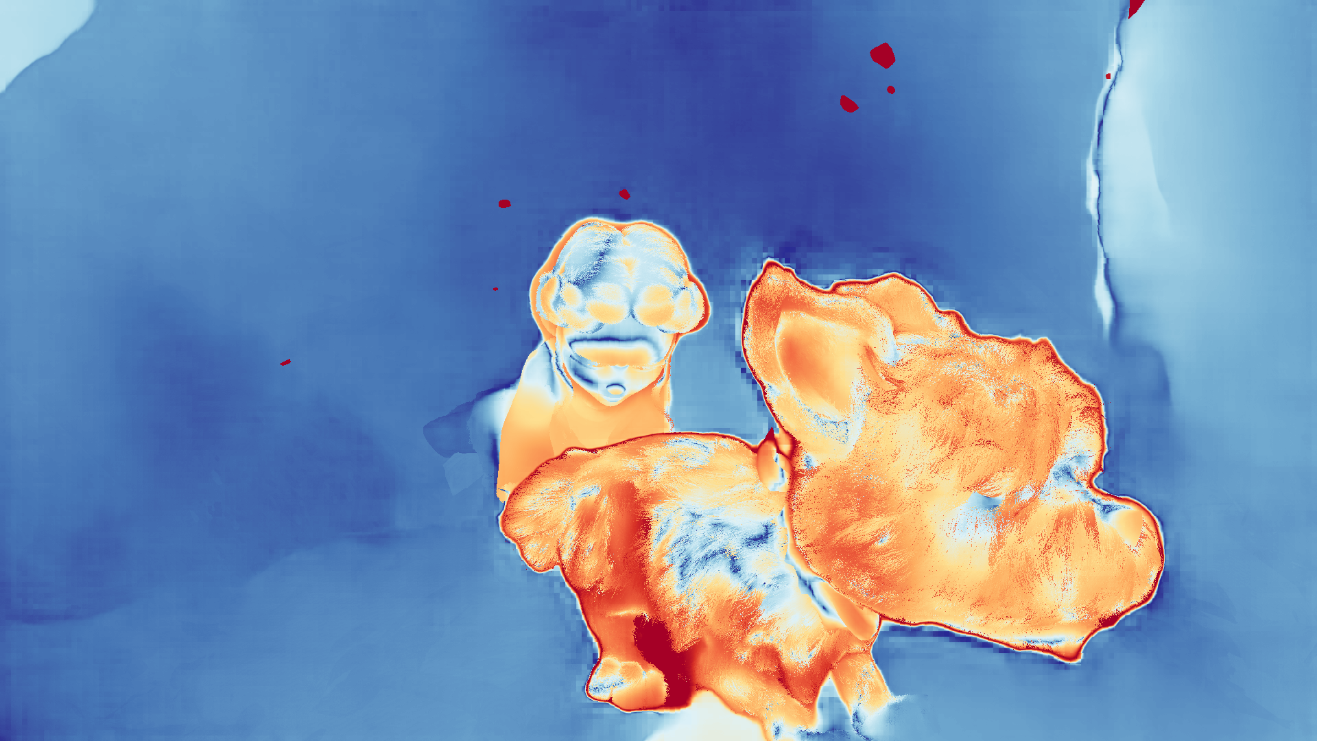 grayscale visualization of optical flow error