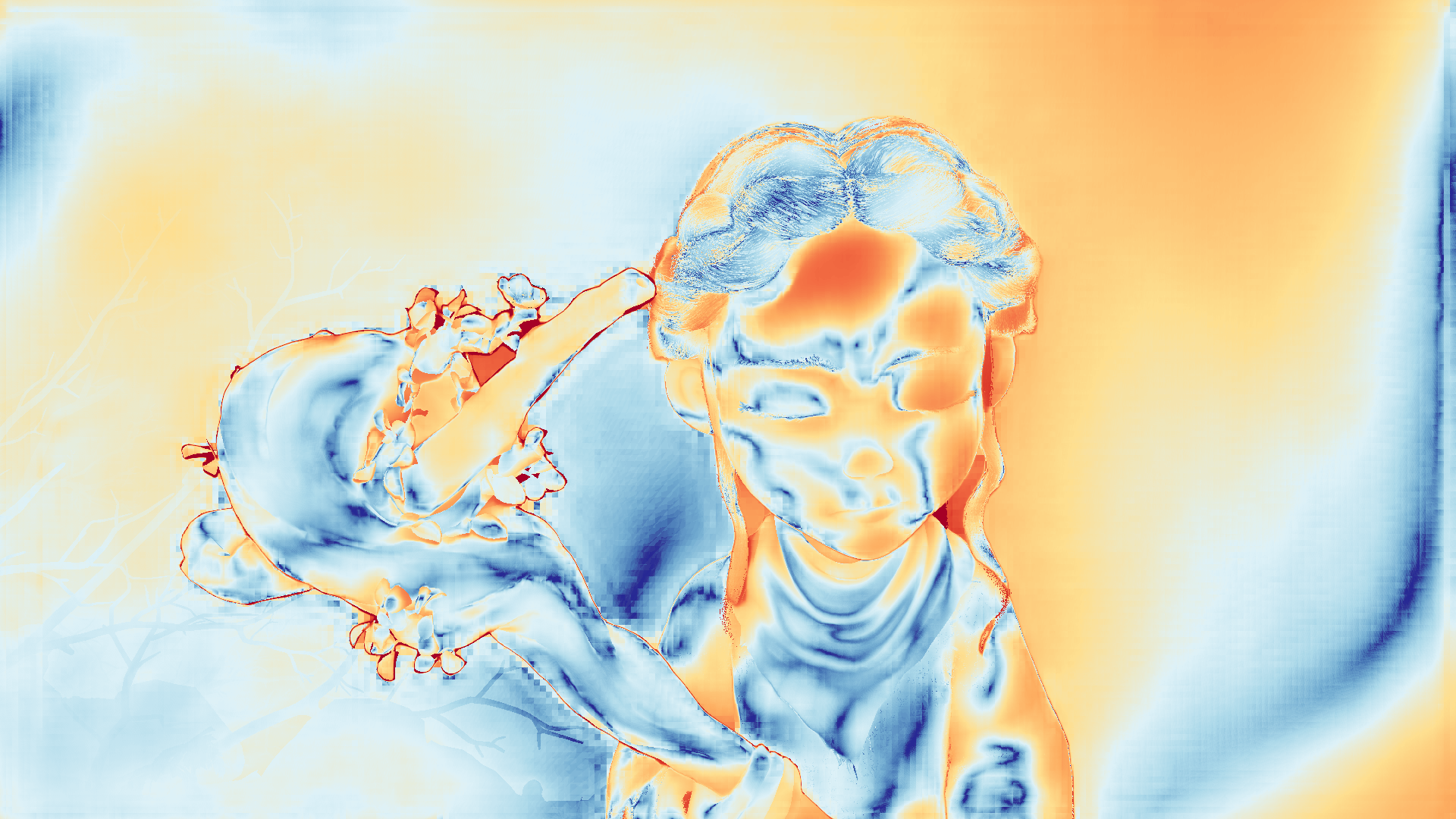 grayscale visualization of optical flow error