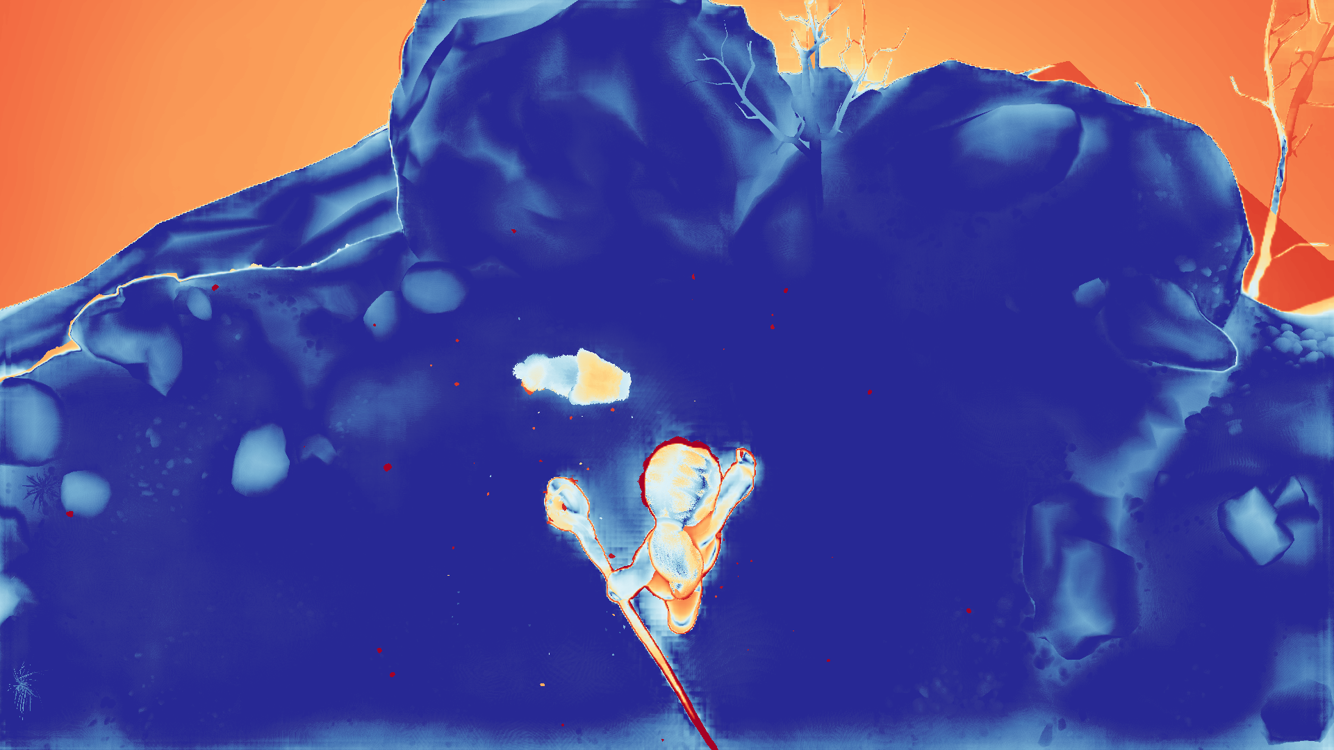 grayscale visualization of optical flow error