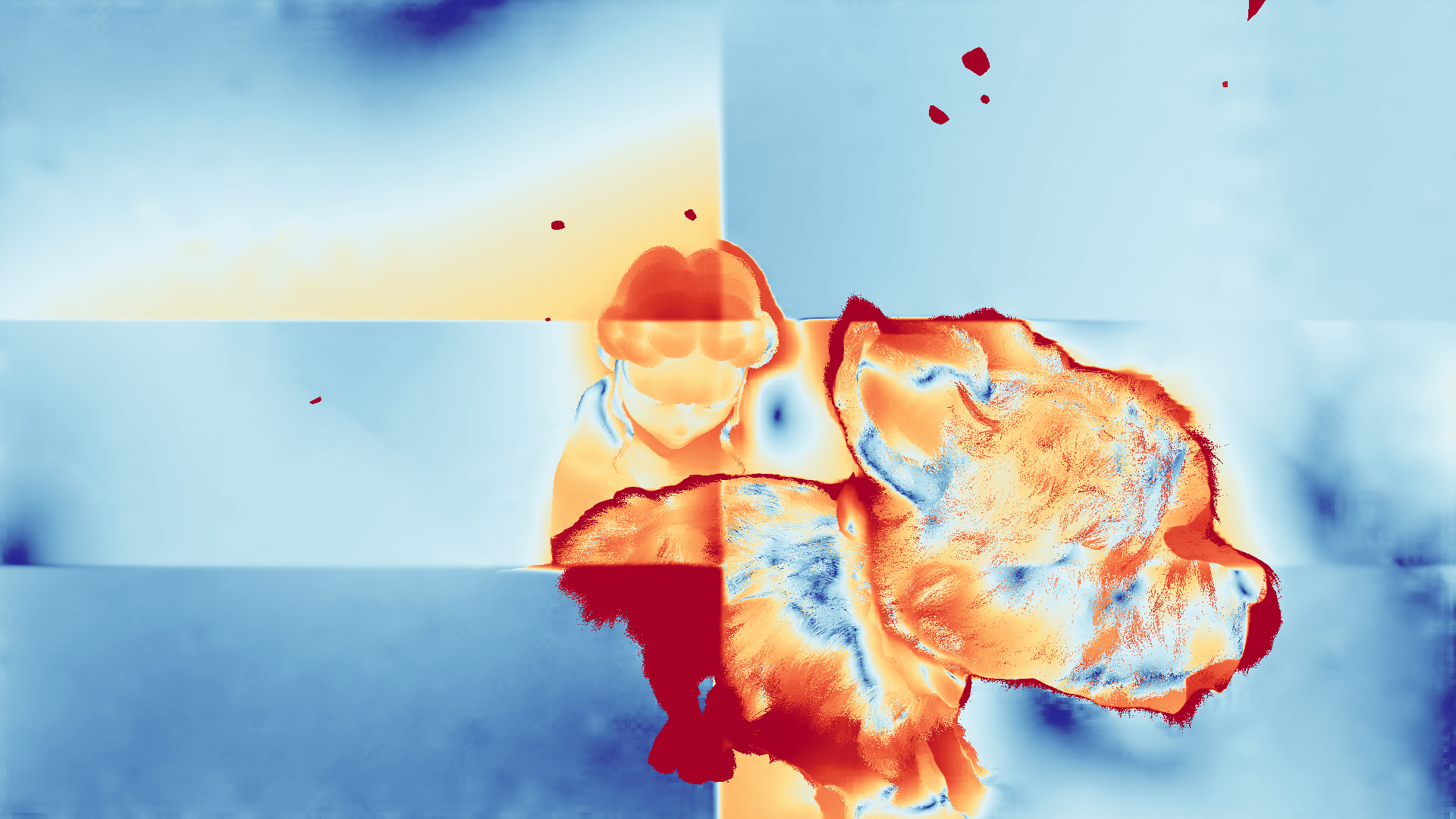 grayscale visualization of optical flow error