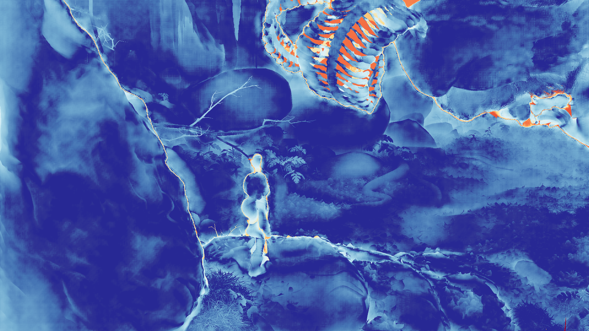 grayscale visualization of optical flow error