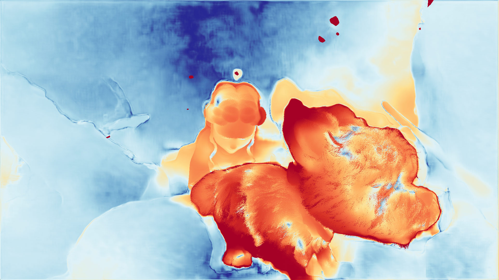 grayscale visualization of optical flow error