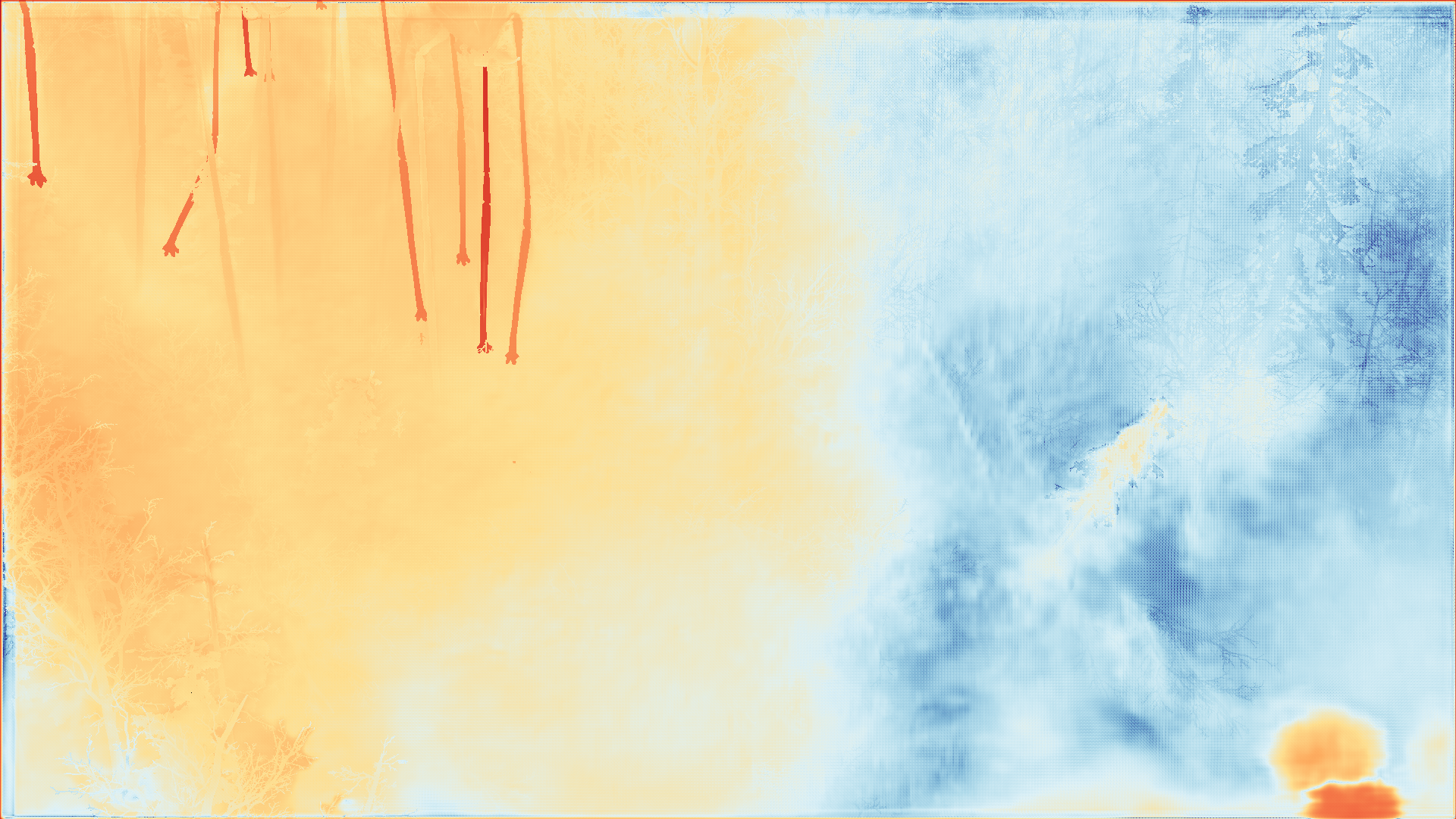 grayscale visualization of optical flow error