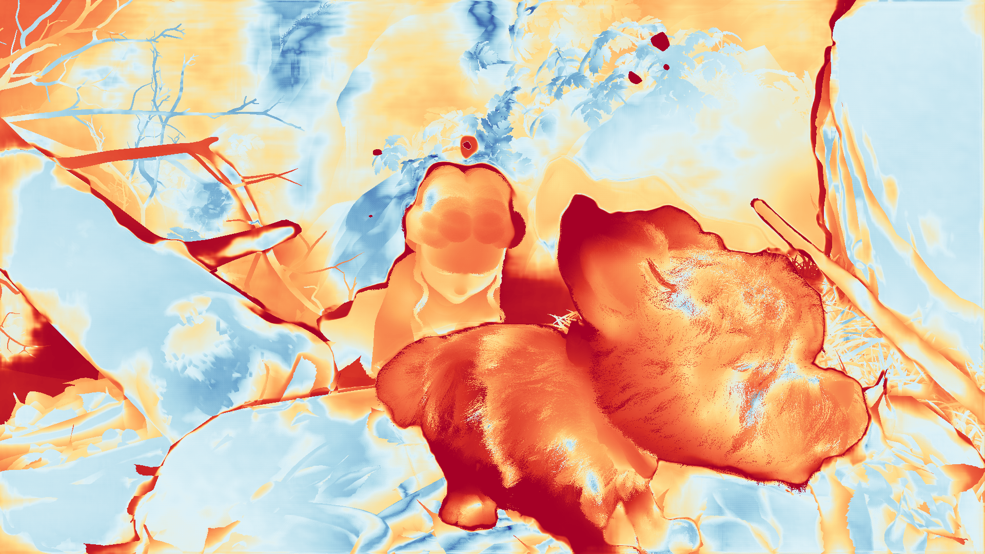 grayscale visualization of optical flow error