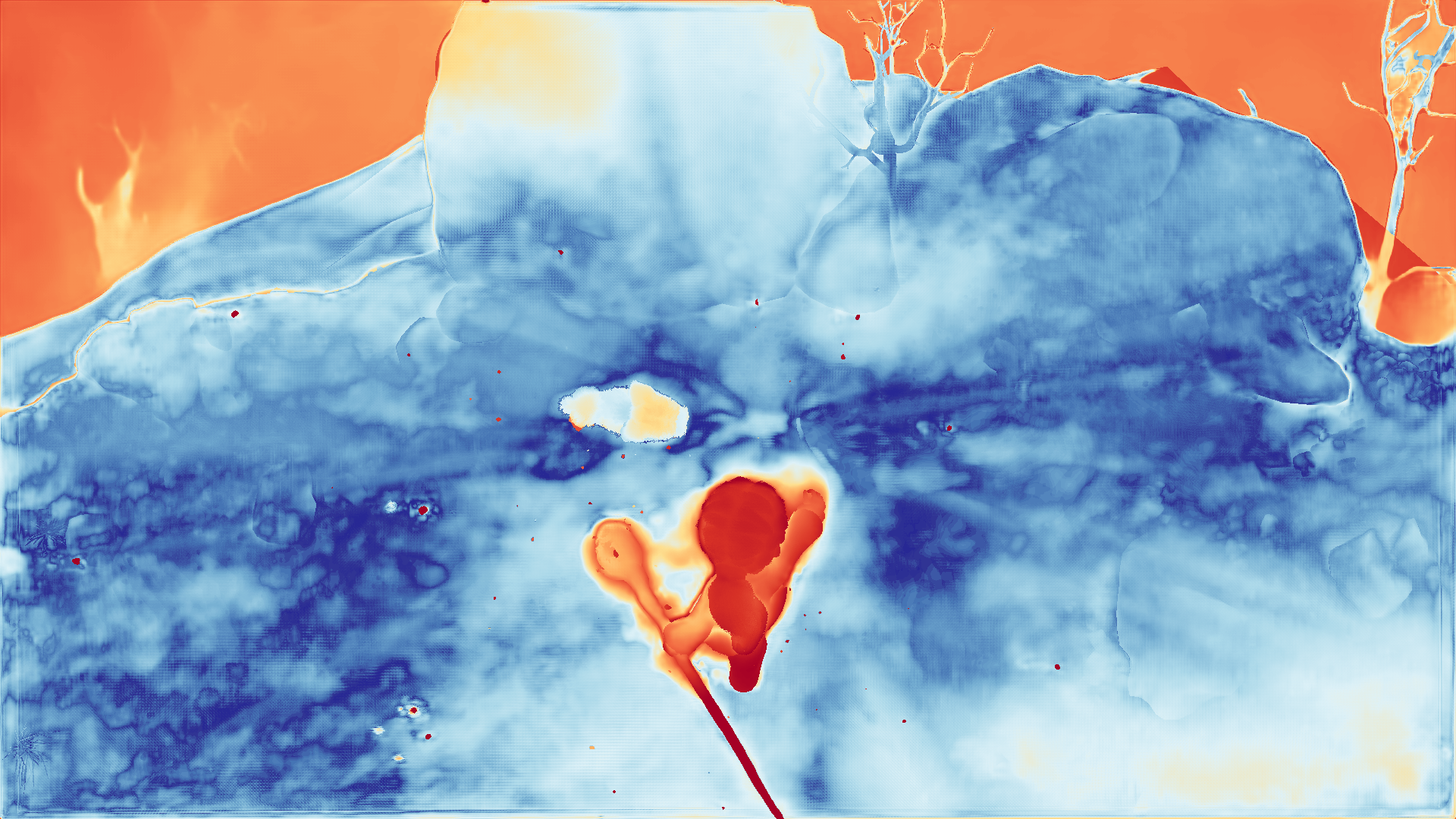 grayscale visualization of optical flow error